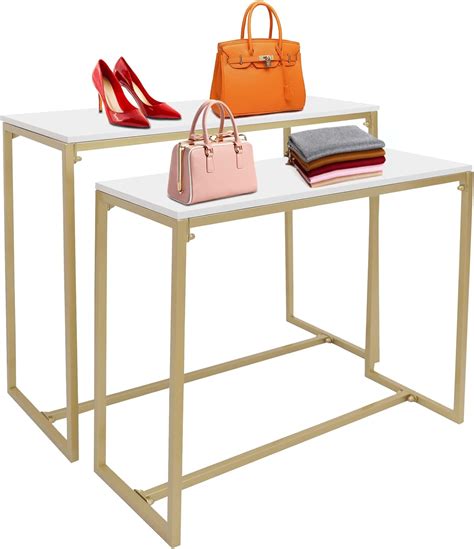 Amazon.com: Modern Nesting Tables Retail Display Tables Set of 2 Shoes ...