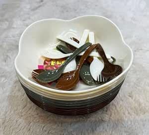 BITONA® Kanjak Prasad Distribution Bowls & Forks Set – 12 Reusable ...