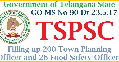 GO MS No 90 Filling up 226 Town Planning Officers and Food Inspector ...