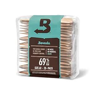 Boveda 69% Two-Way Humidity Control Packs For Plastic & Wood Humidifier ...