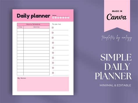 Simple Printable Daily Plan 的图像结果