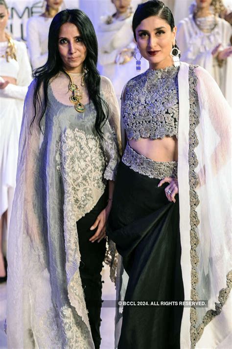 A model showcases a creation by Anamika Khanna during the grand finale ...