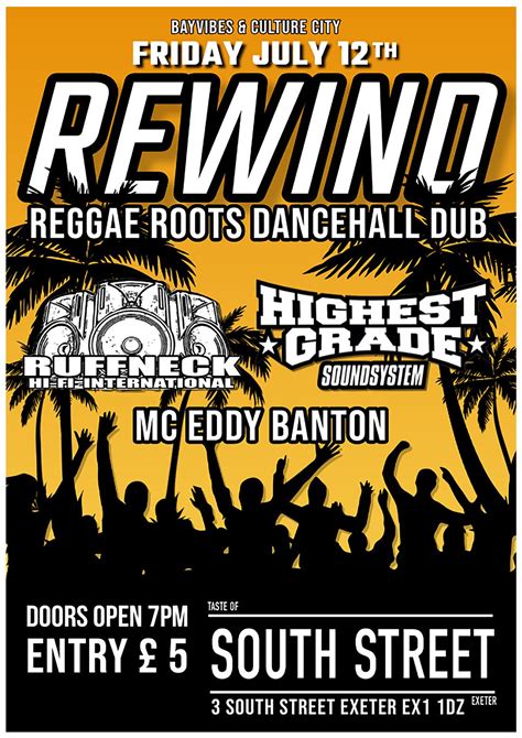 REWIND REGGAE ROOTS DANCEHALL DUB, THE TASTE OF SOUTH STREET , Exeter ...