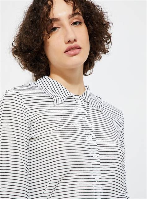 Buy URB_N Women Crinkled Striped Shirt Online at just Rs. 699.0 ...