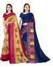 Buy Navy & Beige Sarees for Women by Florence Online | Ajio.com