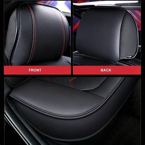 5 Seat Full Set Luxury Universal 5D PU Leather Front Car Seat Cover ...