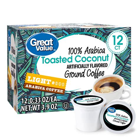 Buy Great Value 100% Arabica Toasted Coconut Light Roast Arabica Coffee ...