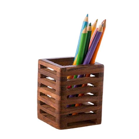 MD Furniture SimpleWooden Pen/Pencil Stand Stationary Storage for ...