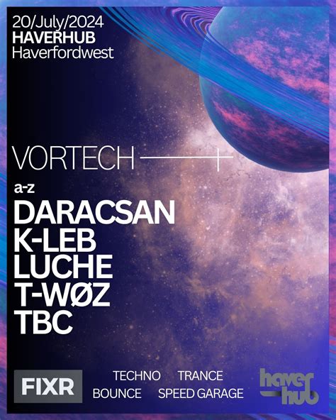 Vortech open air , HaverHub, Haverfordwest, 20 July to 21 July ...