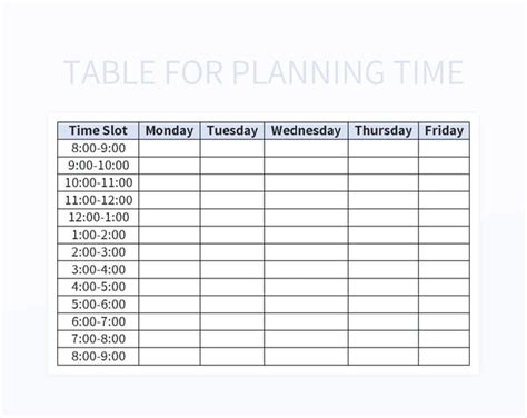 Image result for Time Table Template in Excel Design