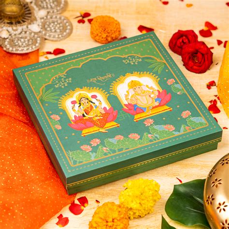 Ganesha Lakshmi Blessings Silver Plated Kuber Diya Gift Set (Set of 9 ...