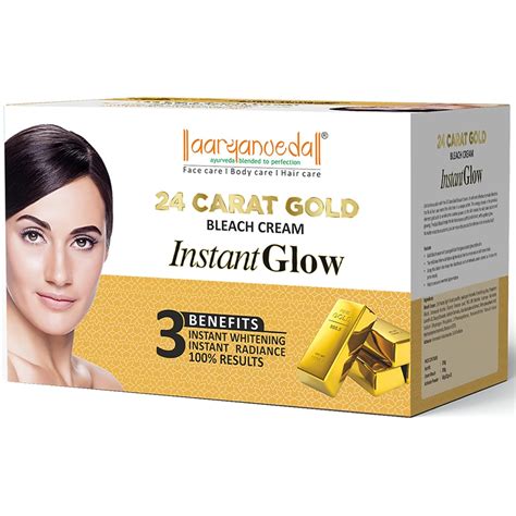 Aryanveda 24 Carat Gold Bleach Cream For All Skin Types, For Golden ...