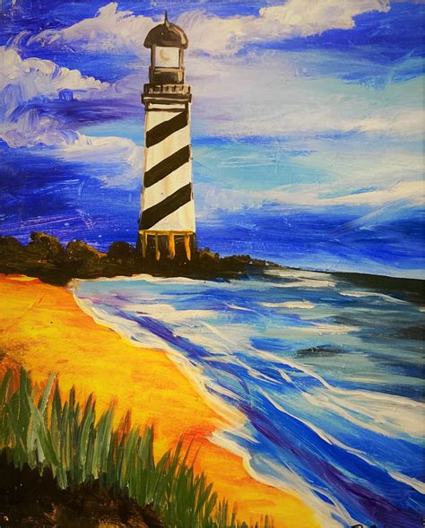 Art At Home: Dreamy Lighthouse Tutorial Step by Step - Uncorked Canvas