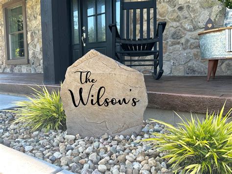 Family Name Rock - Script Name Stone - Engraved Rock - Personalized ...