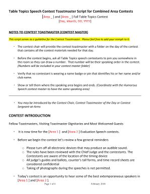 Image result for Toastmaster Script Sample