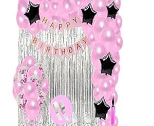 UBAACHI PINK THEME BIRTHDAY DECORATION KIT FOR DAUGHTER, GIRLS OF 53PCS ...