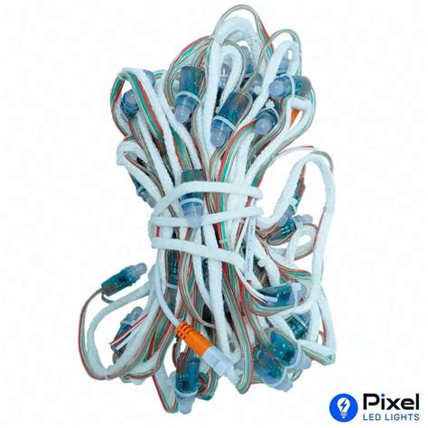 Pixel LED 5inch Gel wire on Rope (Multicolor, WS2811, 50LEDs) 20 Feet ...