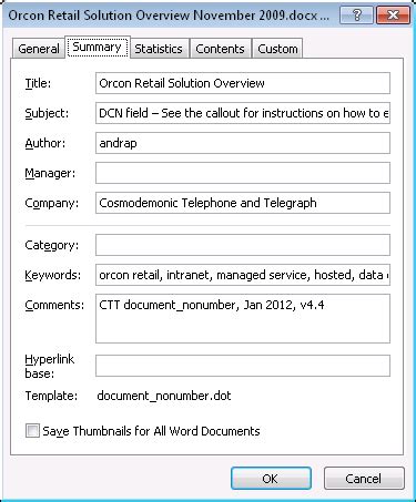 Image result for Word File Properties