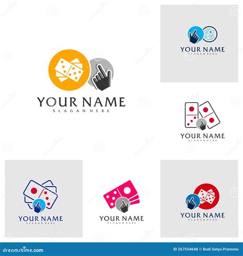 Set of Touch Domino Logo Vector Template, Creative Domino Logo Design ...