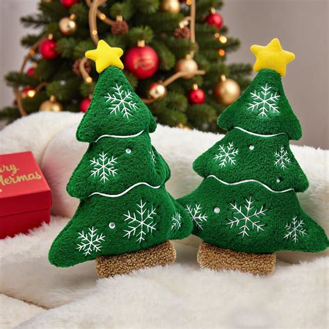 Veils Christmas Pillow 2pcs Christmas Tree Shaped Throw Pillows Stuffed ...