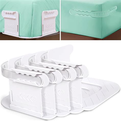 Amazon.com: Dtsyteep Bed Sheet Holders with Lock Strips, Fitted Sheet ...