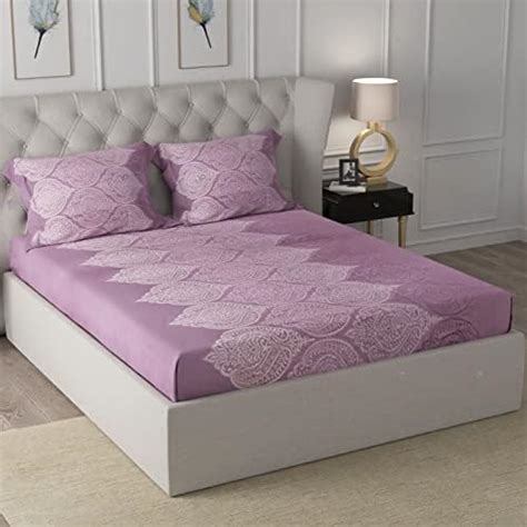 Buy Cloth Fusion Glace Cotton Elastic Fitted Bedsheet King Size with 2 ...