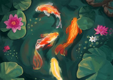 Koi Fish Clipart Digital Koi Fish Painting Cut Out Stock Images