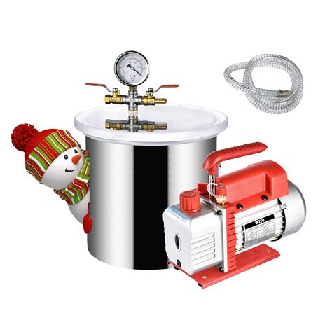 Buy 1 Gallon Vacuum Chamber,with 14HP Vacuum Pump,w3 CFM Pump Hose ...