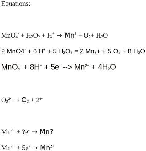 Image result for H2O2 Mno4 MN2 O2