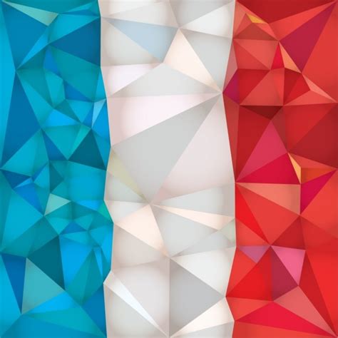 Low poly France drapeau | Vecteur Gratuite