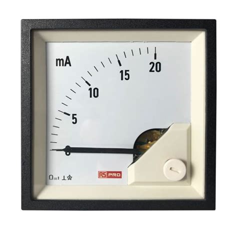 RS PRO | RS PRO Analogue Panel Ammeter 20 (Input)mA DC, 68mm x 68mm, 1 ...