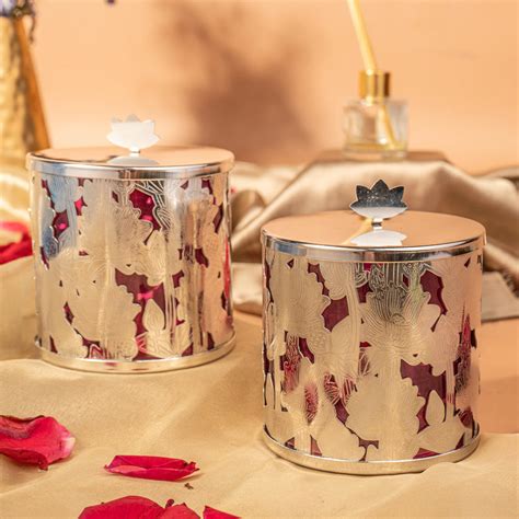 Pink Hue Lotus Metal Jar - Elegant Lotus-Inspired Homeware | The Zappy Box