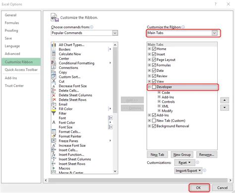 Adding Developer Tab in Excel 的图像结果