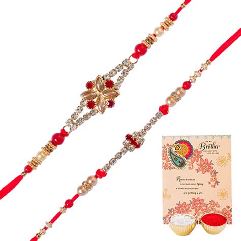 ARCHIES Rakhi for Brother Rakshabandhan Combo of 2 Glory Diamond Rakhis ...