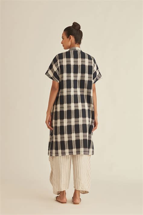 Buy Navy Checks Kimono Style Jacket | Women’s Jacket Online : Ancestry