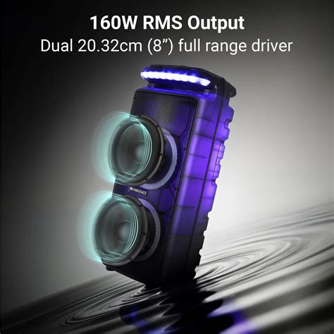 Zebronics Glow Box 8B DJ Speaker - 160W, LED lights, karaoke