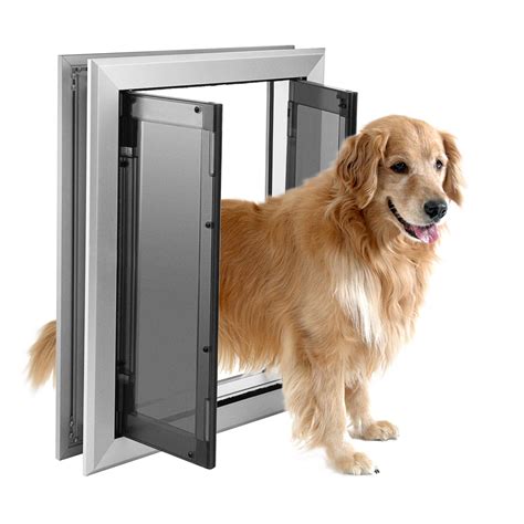 "SHZOND Large Dog Door, Weatherproof Aluminum Pet Door, Double Magnetic ...