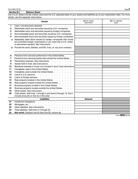 5 Printable 8854 Form Templates - Fillable Samples in PDF, Word to ...