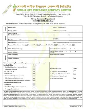 Fillable Online Group Insurance Department CLAIM FORM Fax Email Print ...