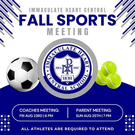 IHC Athletics: Parent (+ Athlete) Fall Sports Meeting, Immaculate Heart ...
