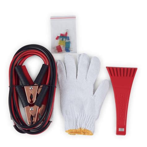 Picnic Time Roadside Emergency Car Kit - Jumper Cables, Ice Scraper ...
