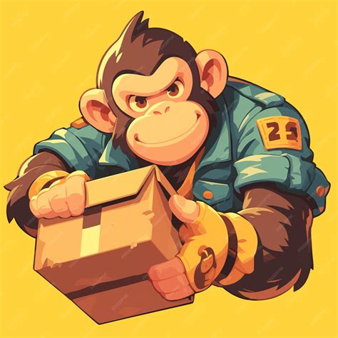 Premium Vector | A rapid monkey delivery cartoon style