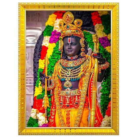 NOKKES Ram Lalla Ram Mandir Ayodhya Golden Photo Frame 5X7 Inch Photo ...