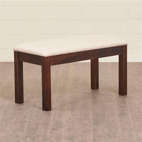 Buy Veda Sheesham Wood Small Dining Bench - Beige from Home Centre at ...