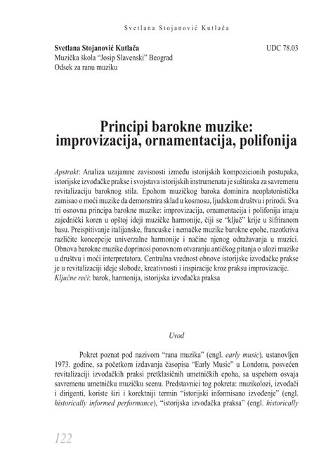 (PDF) Principles of baroque music: Improvisation, ornamentation, polyphony