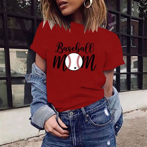 EQWLJWE Personalized Baseball Mom Shirt - Custom Baseball Mom Shirt ...