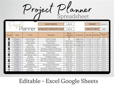 Excel Project Planner 的图像结果