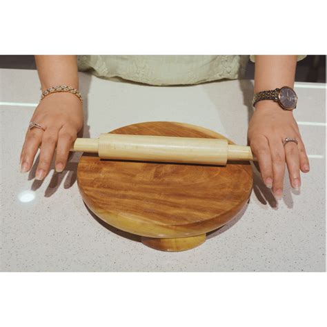 RasoiShop Wooden Chakla Samosa Heavy (No. 10) | Rolling Board | Brown ...