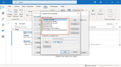 Image result for Conditional Formatting Emails Outlook