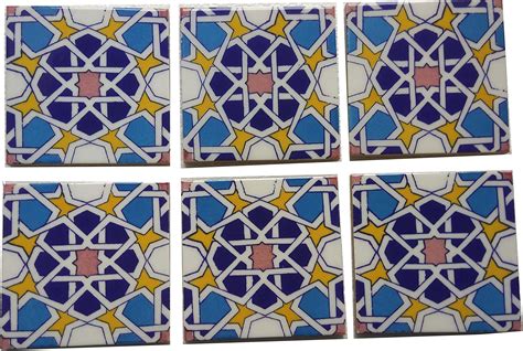 Shiv Kripa Blue Pottery Home Decor Floral Design Ceramic Jaipur Tiles 6 ...